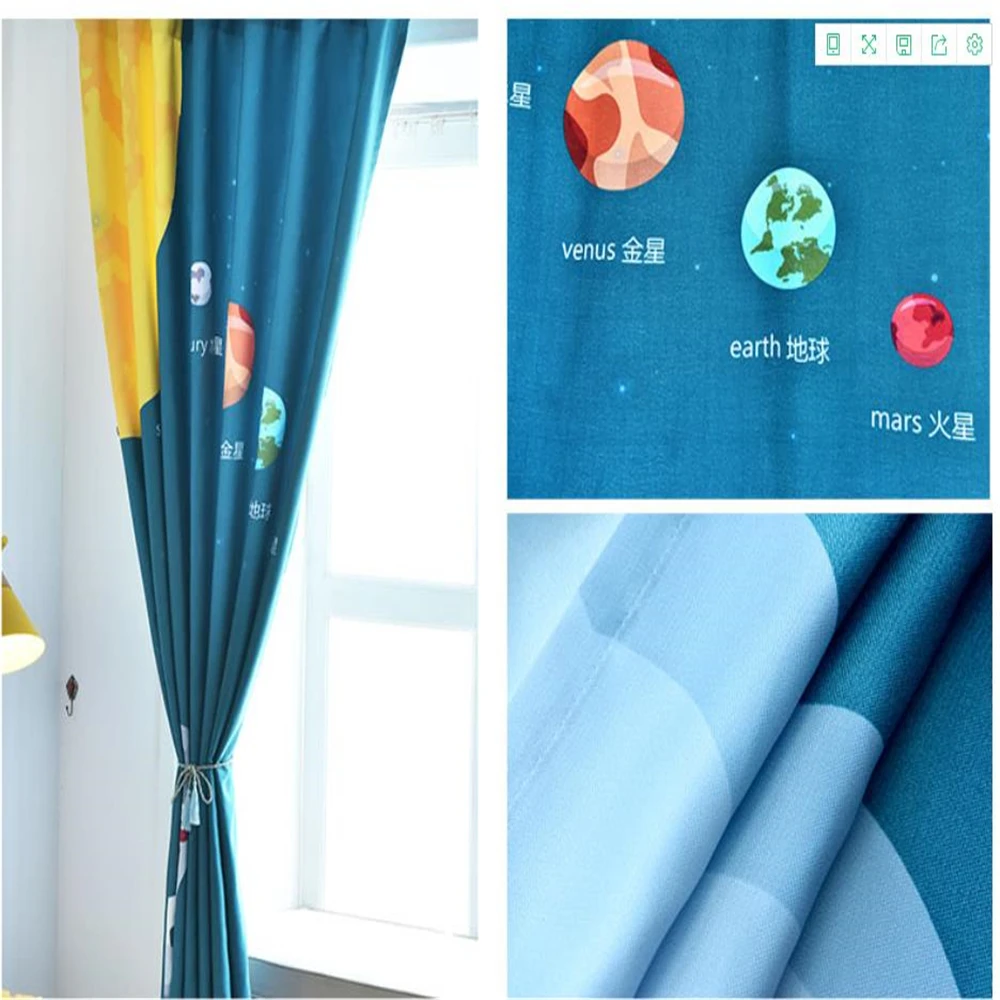 Современные минималистичные синие мультяшные шторы милые занавески для детской