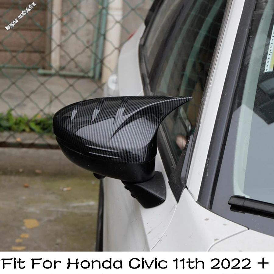 

Outside Door Rearview Side Glass Mirror Cover Trim Carbon Fiber Look Car Styling For Honda Civic 11th 2022 2023 Accessories