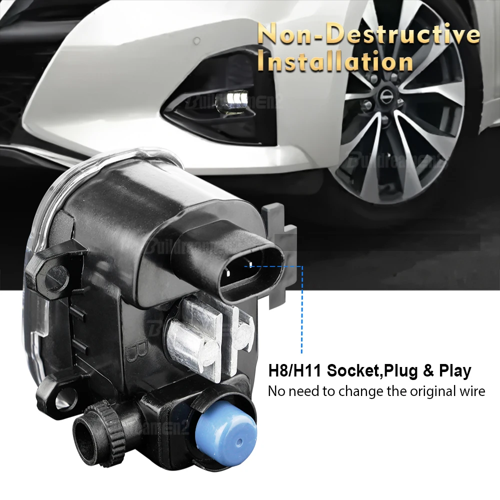 Фото 2 X 30W Автомобильные светодиодные противотуманные фары Canbus DRL H11 для Nissan Armada Patrol Y62 Y63 Ti Ti-L 2020 2021 2022 2023 2024 2025 №3