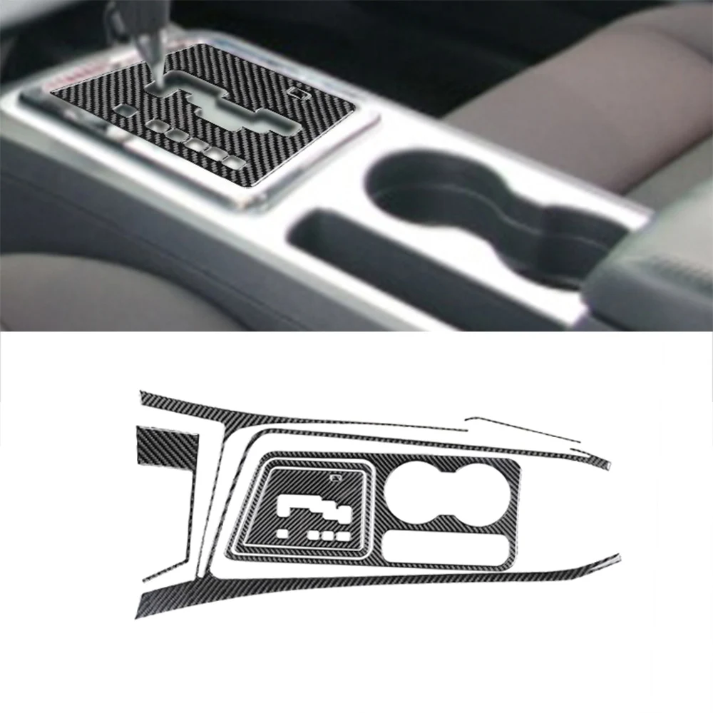 

Углеродное волокно для Dodge Challenger 2008-2014 Автомобильная панель переключения передач наклейка подстаканник отделка наклейки аксессуары для ин...