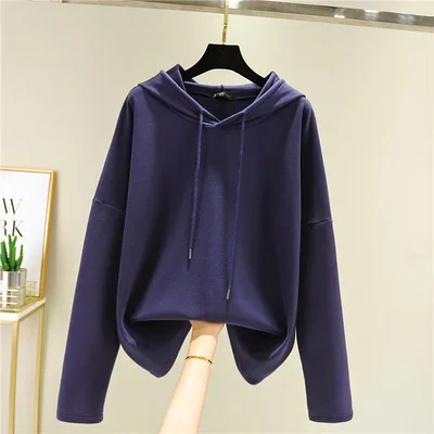 

Sweater long-sleeved T-shirt women's loose top Black