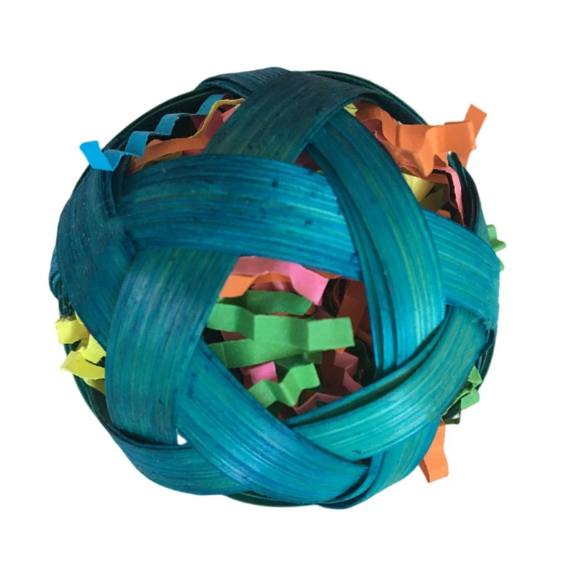 3-Piece Bird Toys 2.4" Paper Stuffed Shredder Natural Bamboo Balls Parrot Foraging Foot Talon Toy Cage Accessories - купить по
