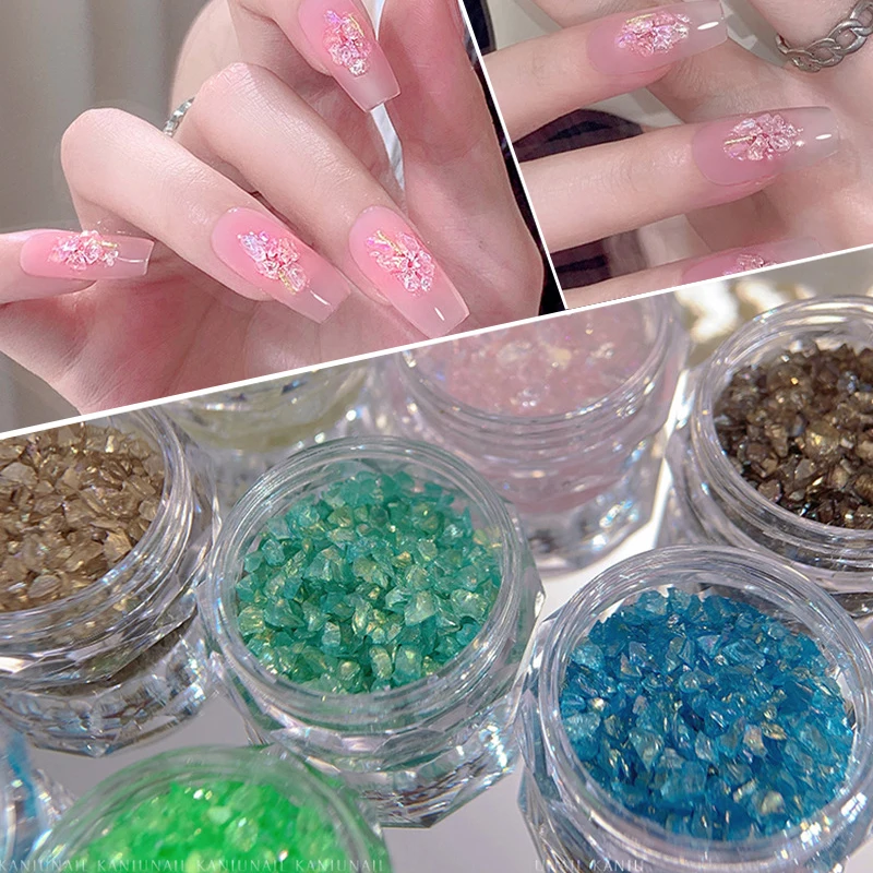 

1 Box Mixed Glass 3D Gems Aurora Crystal AB Hybrid Diamond Rhinestones Nail Art Decorations Drop Rhombus Arrow Diamond Stones