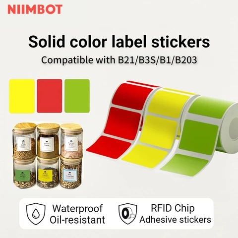 Niimbot B21/B1/B3S термоэтикетка-наклейка, бумага для печати, белая, ширина 20-50 мм, бирка для одежды, товарная цена, самоклеящаяся еда