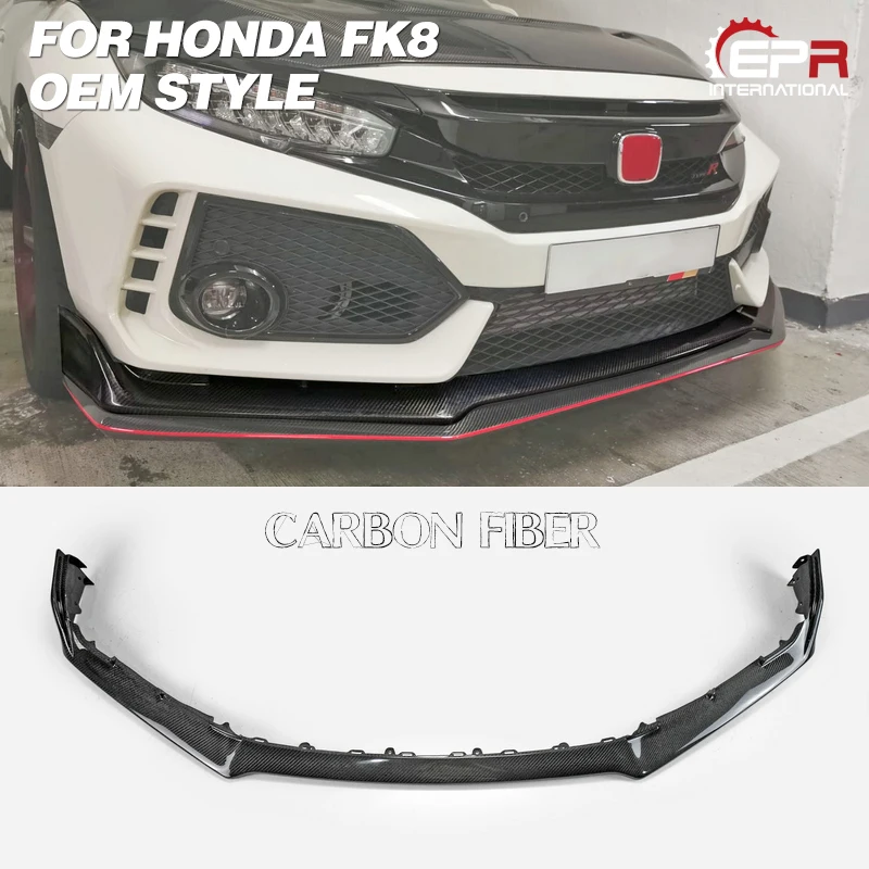 Склад в США для FK8 Civic Type-R OEM губа переднего бампера из углеродного волокна
