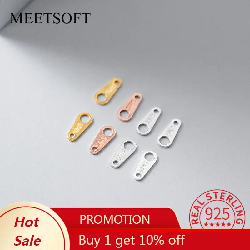 

MEETSOFT классическое ожерелье и браслет из стерлингового серебра 925 пробы, 5 шт./лот, шармы, специальные аксессуары ручной работы «сделай сам»