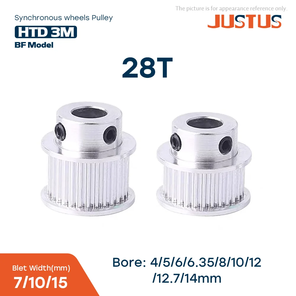 

3D Printer Parts 3M Timing Pulley 28 Tooth Teeth Bore 4/5/6/6.35/8/10/12/12.7/14mm Synchronous Wheels Width 6/10/15mm Belt