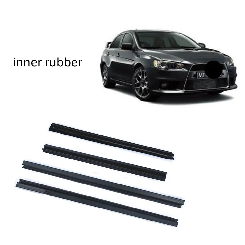 

4 Piece Inner Windows Glass Rubber for Lancer CY CX Black Sealing Strip for Fortis Door Belt for Evo Cz 5706A027
