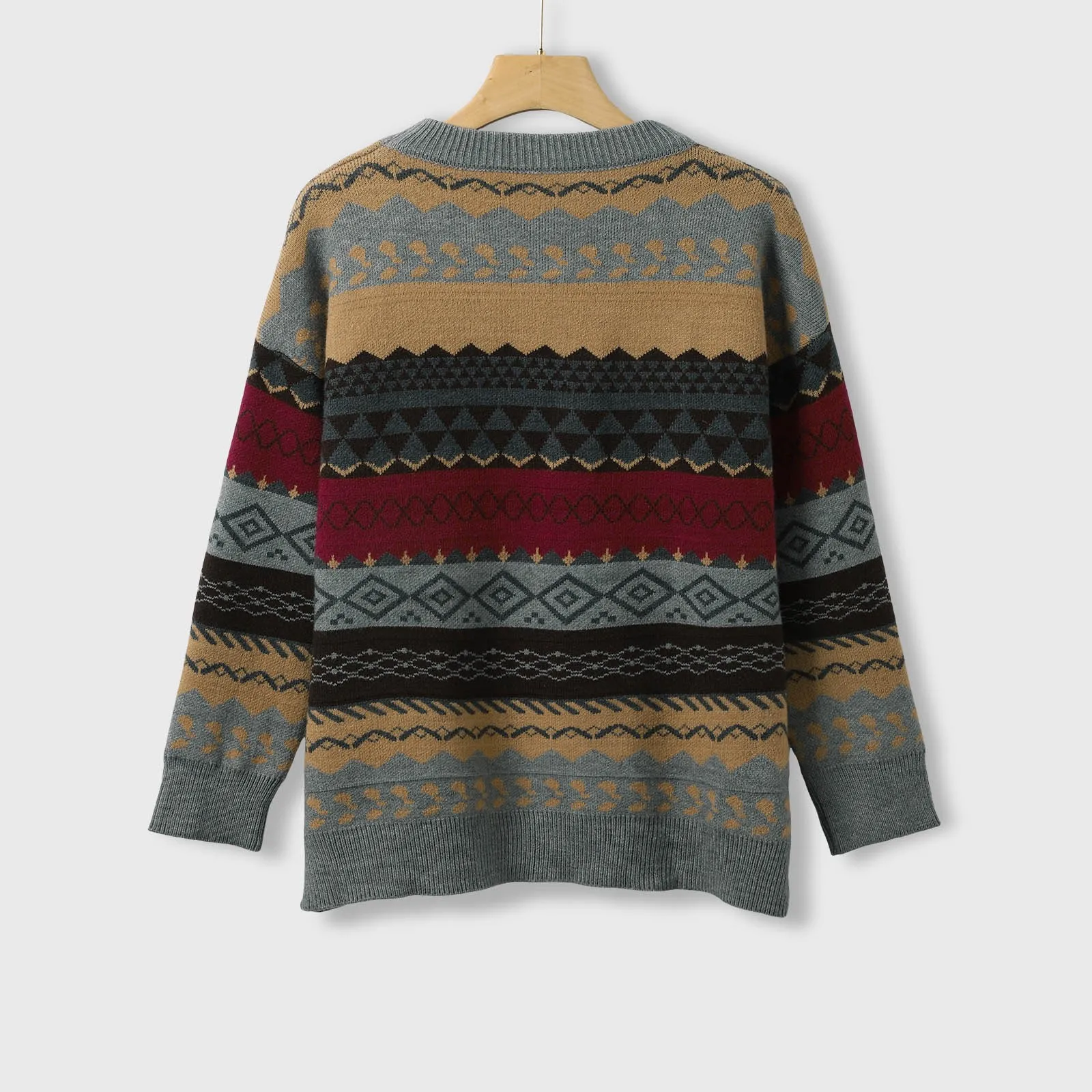 Винтажные свитера женские пуловеры зимние полосатые джемперы свободный пуловер