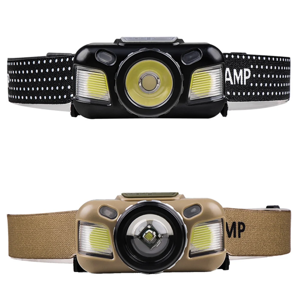 

LED Head Lamp USB Charging Outdoor Waterproof Headlight for Fishing Hiking Adjustable Headband for Adults and Kids