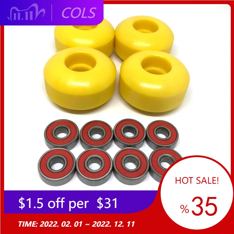 Blank 4x 52mm Skateboard Wheels 95A +8pcs ABEC9 Bearings + 4x spacers Replacement Durable Skateboard Accessories