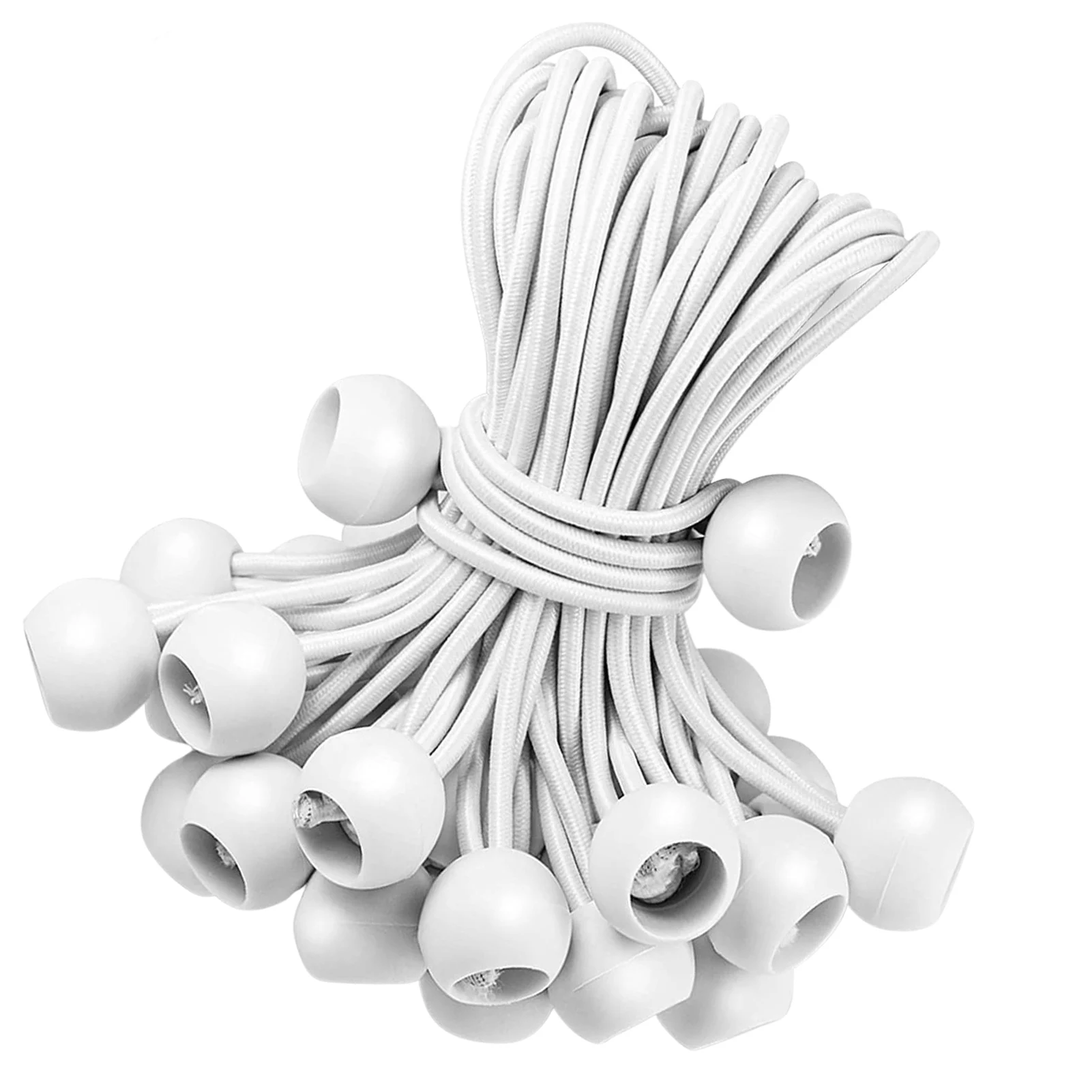 

Tarp Bungee Balls Tarp And Canopy Shock Cords 50 Packs 4 Inch White Tie Down Cords Mini Bungee Cord For Tarp Canopy Shelter Wall