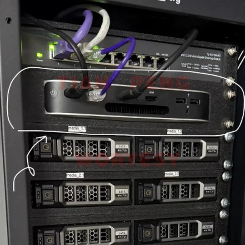 Фото Специально разработанный WYORESY лоток 1U для Mac Mini подходит для 10-дюймовой стойки и стандартных размеров установки в хосте. №4