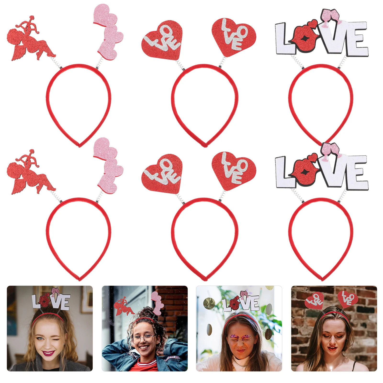 

Hair Hoops Party Heart Valentineday Headbands Accessory Wedding Delicate Lovegirls Headpiece