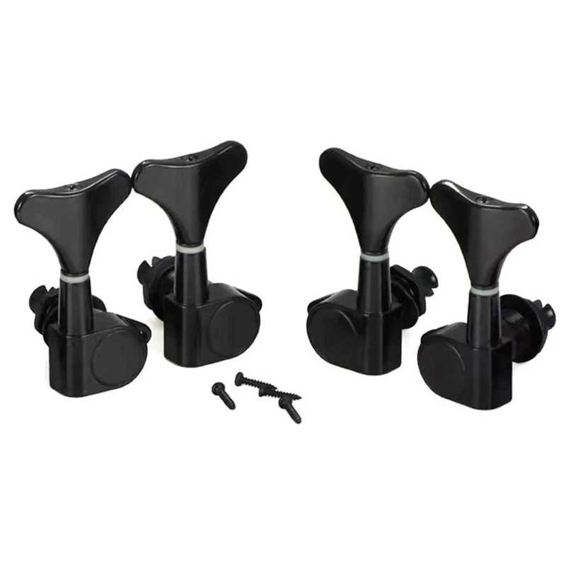 

2+2 Sealed Bass Guitar Tuning Pegs Keys 2R2L Machine Head Tuners For Precision Bass And Jazz Bass, Black
