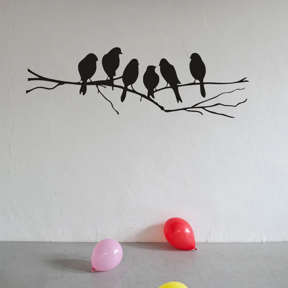 1 шт. Наклейка на стену декоративный силуэт самоклеящаяся ворона ПВХ для бара