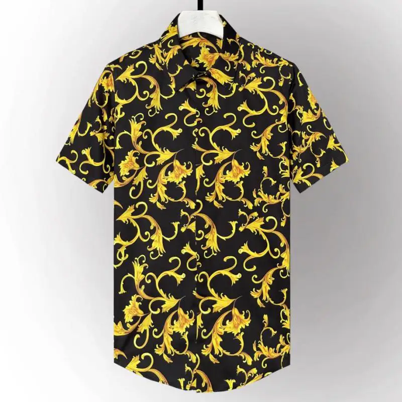 

Мужская приталенная рубашка с коротким рукавом, размеры до 4xl