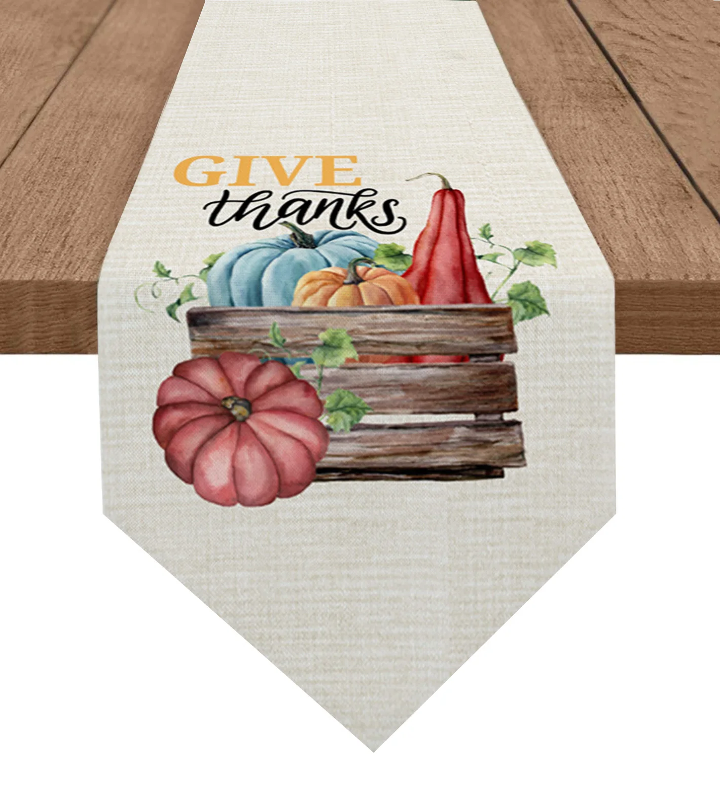 

Thanksgiving Fall Pumpkin Table Runner Kitchen Dining Table Runner for Wedding Party Thanksgiving Home Decor Tablecloth