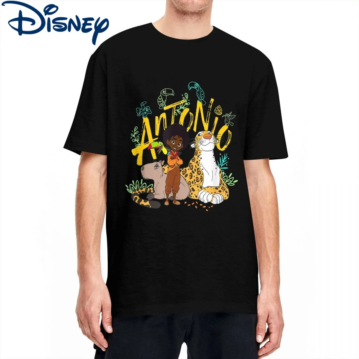 

Disney Encanto T Shirt for Men Women 100% Cotton Humorous T-Shirts Antonio with Animal Friends Tees Short Sleeve Tops Gift Idea