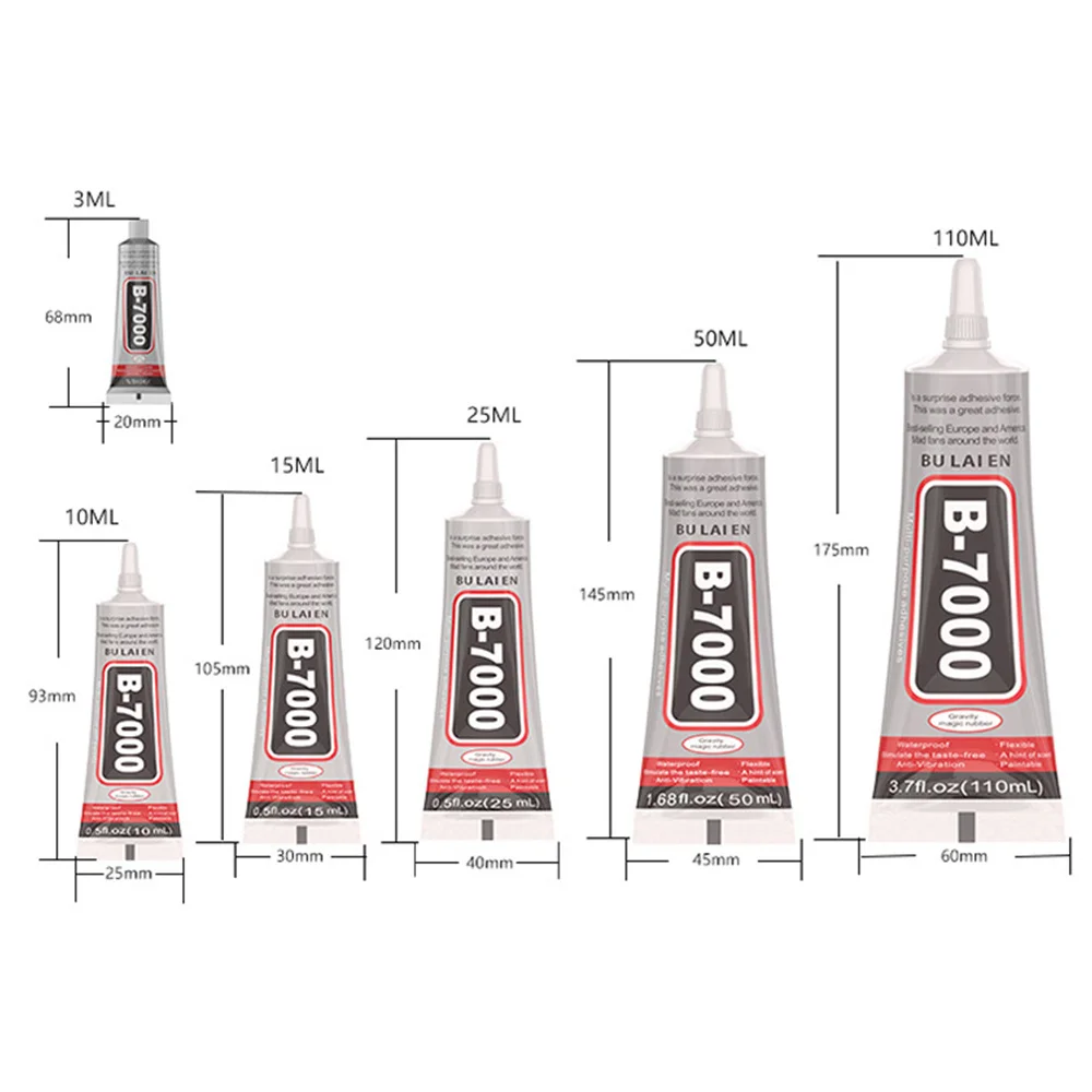 

15ML 25ML 50ML 110ML B7000 Clear Contact Phone Repair Adhesive Universal Glass Plastic DIY Glue B-7000 With Precision Applicator