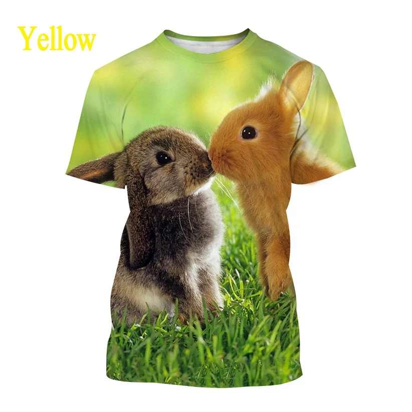 

Unisex T-shirt Animal Rabbit 3D Print Kawaii Men Women Fashion Casual Streetwear Boy Girl Funny Short Sleeve T Shirt Clothing