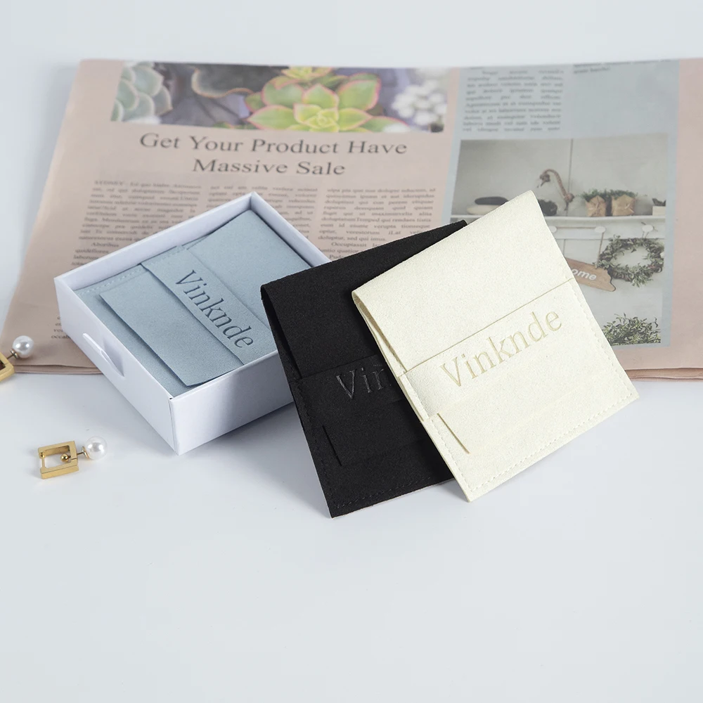 Best Packaging Designs Logo Drawer Jewelry Box White Thickened Cardboard Bracelet Necklace Earring Storage Case Microfiber Bag