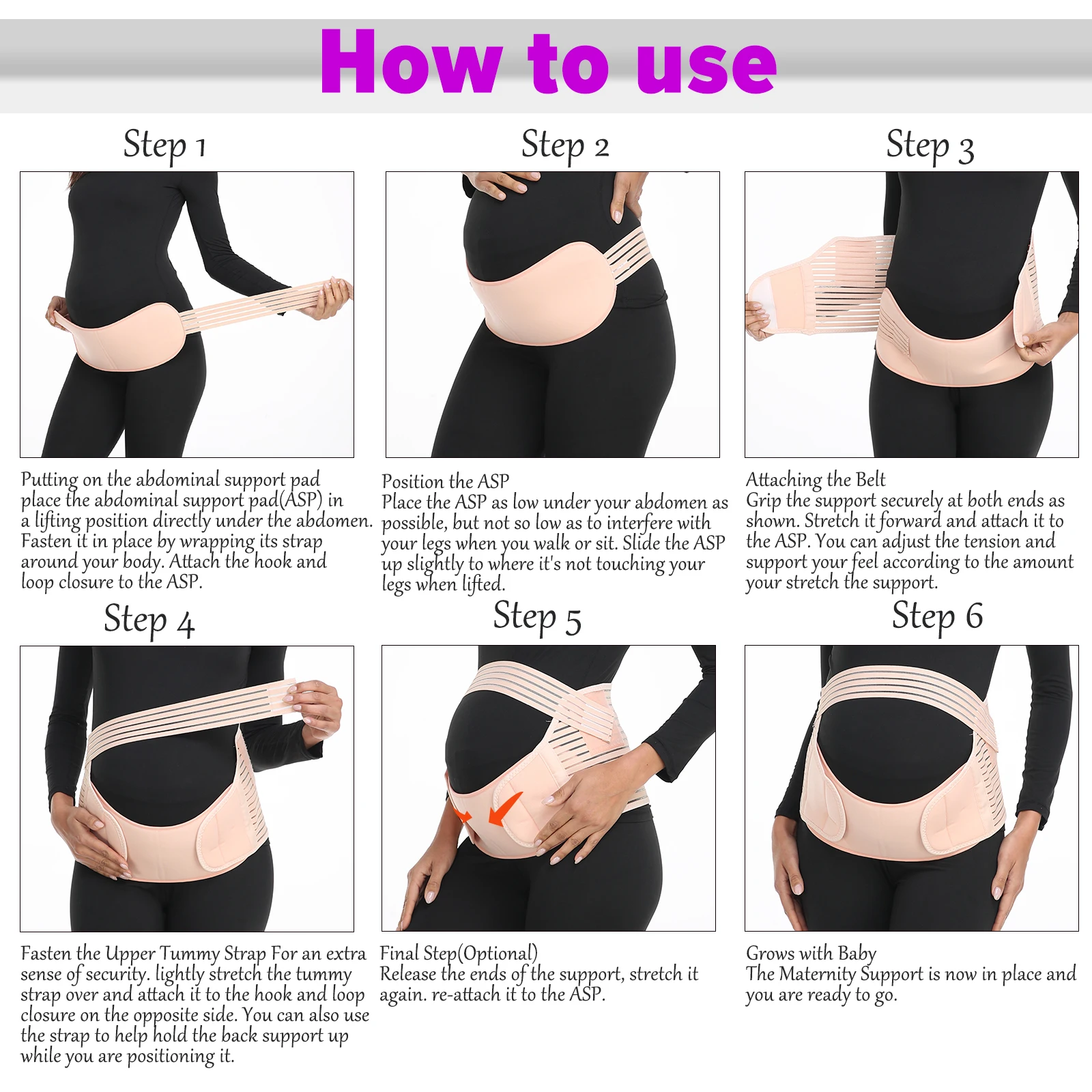 Pregnancy 3 In 1 Support Belt for Back Pelvic Hip Pain Maternity Band Belly Support for Pregnancy Back Support Band for Abdomen