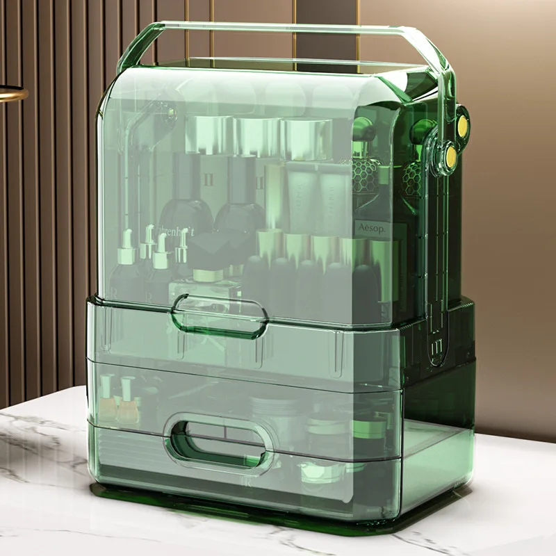 

Green Transparent Acrylic Makeup Organizer Clear Makeup Organizer Makeup Brush Holder Aesthetic Bathroom Organizer and Storage