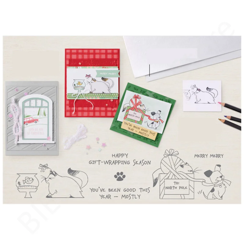 

Dog Cat Clear Stamps and Cutting Dies DIY Craft Scrapbooking Album Handmade Embossing Decoration Card Stencil New Arrival 2022