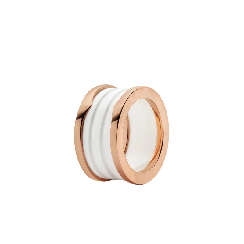 

ROMA Italy Luxury Brand Jewelry High Quality titanium steel Rose Gold B ZERO1 Ceramic Ring For Women