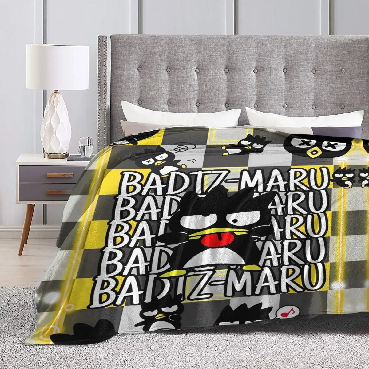 Мягкое теплое одеяло Bad Badtz Maru с героями мультфильмов Sanrio детское плюшевое диван