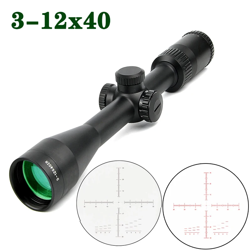 

Rifle Scope 3-12x40 IR FFP Hunting Optical Sight Red llluminate Glass Etched Reticle Outdoor For Hunting