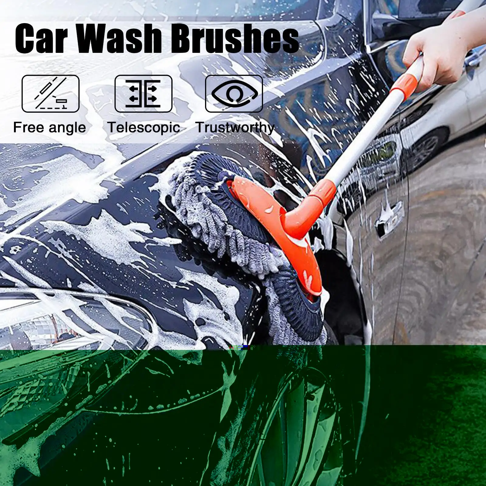 

Rotary Car Wash Mop Telescopic Car Washing Mop Super Absorbent Car Cleaning Car Brushes Mop Window Wash Tool Dust Soft Mop