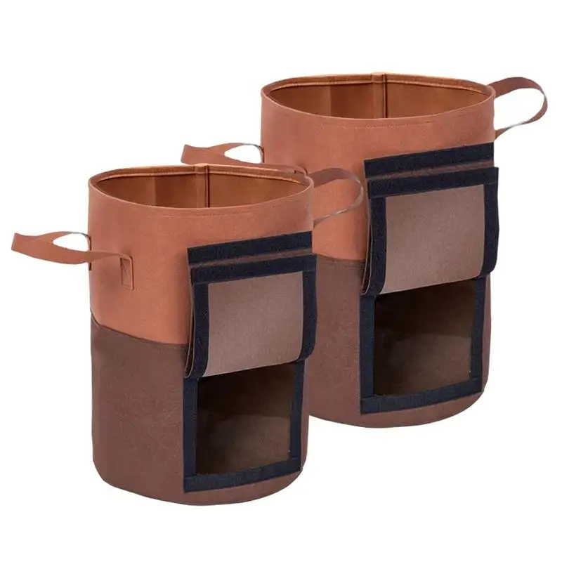 

Grow Bags Non Woven Fabric Potato Bucket Felt Plant Vegetable Grow Bucket Thickened Potato Onion Bag Outdoor Garden Pots