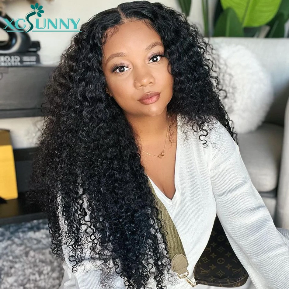 13x6 HD Lace Frontal Wig Curly Lace Front Wig PrePlucked Deep Wave Human Hair Wigs Glueless Brazilian Wig For Black Women