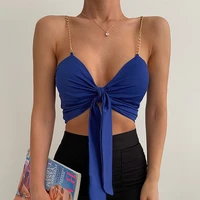 european and american ins wind new summer womens sexy slender body wrapped chest v collar condole belt pure color strap with 17