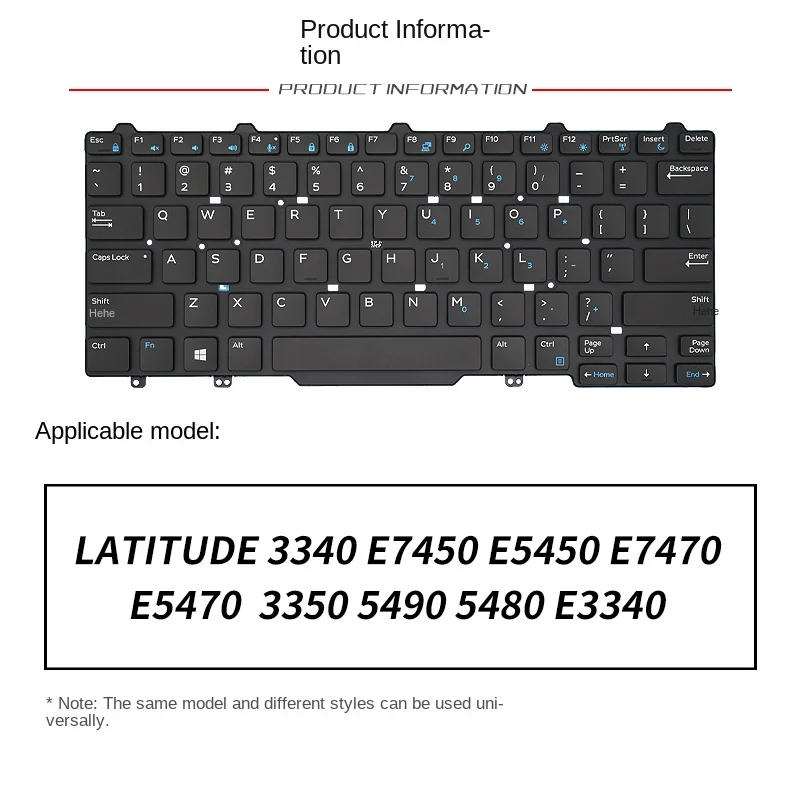 Suitable  replacement for DELL Latitude 3340 3350 5480 5490 E7450 E5450 E7470 E5470 Laptop keyboard