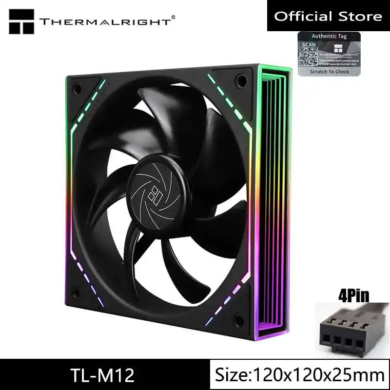 Thermalright TL-M12 12 См ARGB Halo PWM Охлаждающий Вентилятор Цветной Корпус С Подшипником