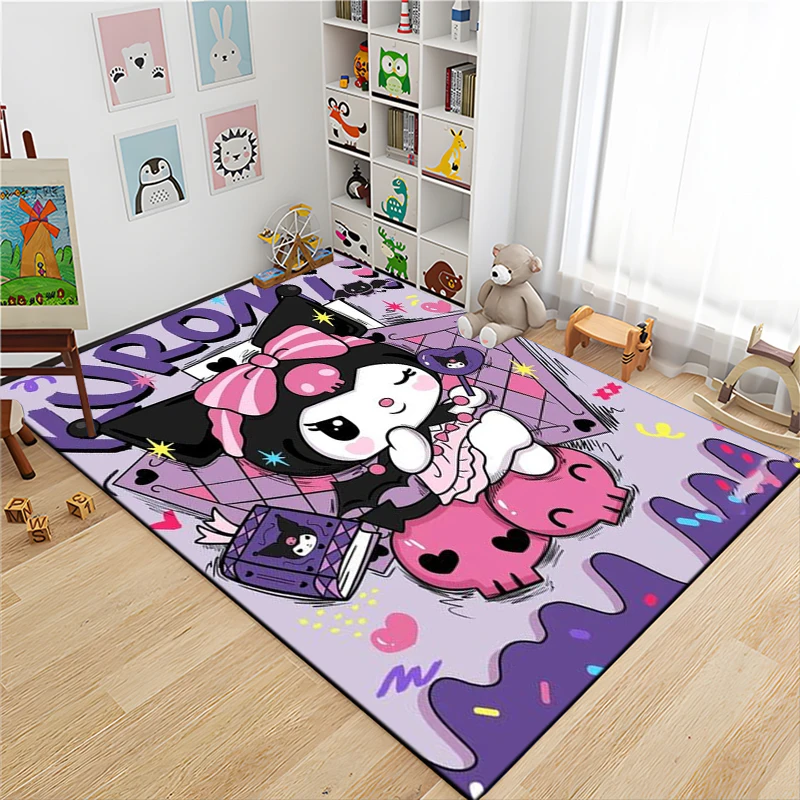 Милый мультяшный коврик Kuromi для гостиной детской комнаты дивана пола домашнего