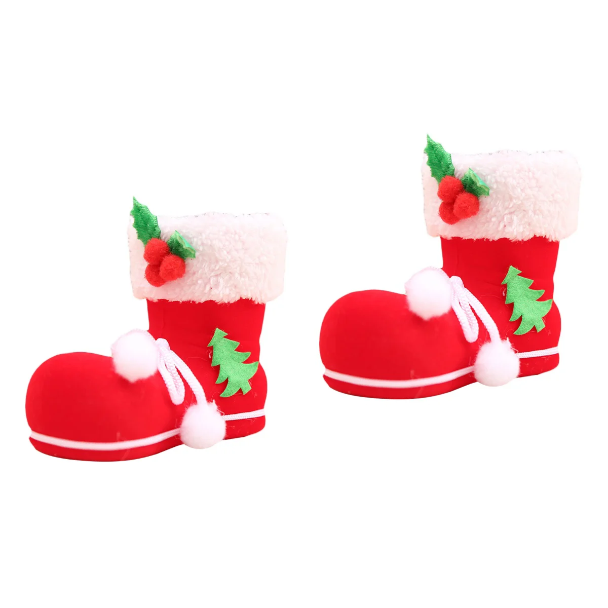 

6 pcs Christmas Candies Gift Bags Favors Containers Boots for Hanging Decorations Centerpieces