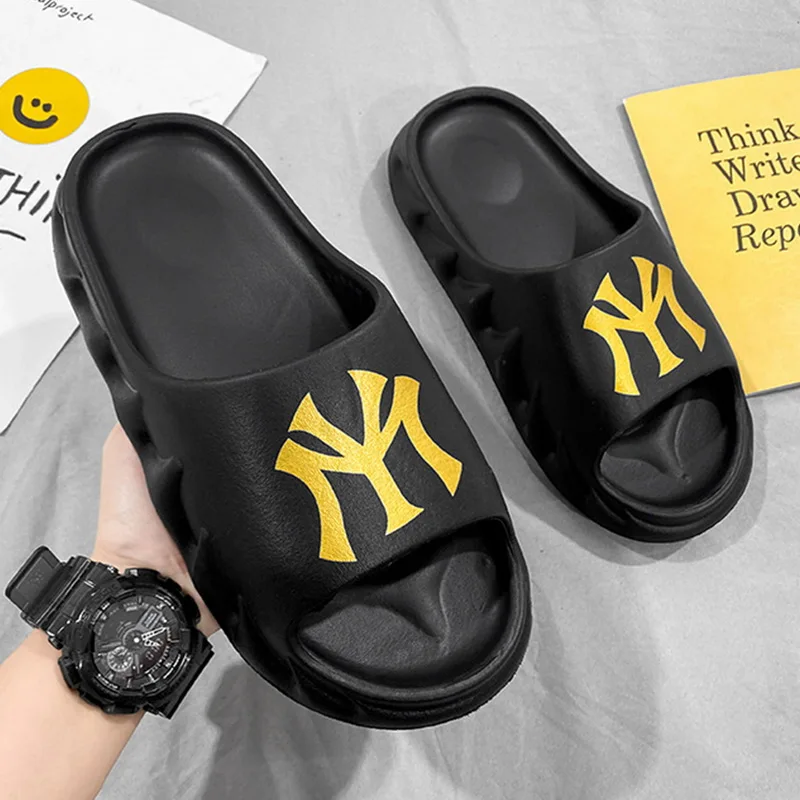 

Unisex Thick Platform Slippers Indoor Comfortable Soft Slippers Summer Beach Sandals Indoor Bathroom No-slip Mules Graffiti Shoe