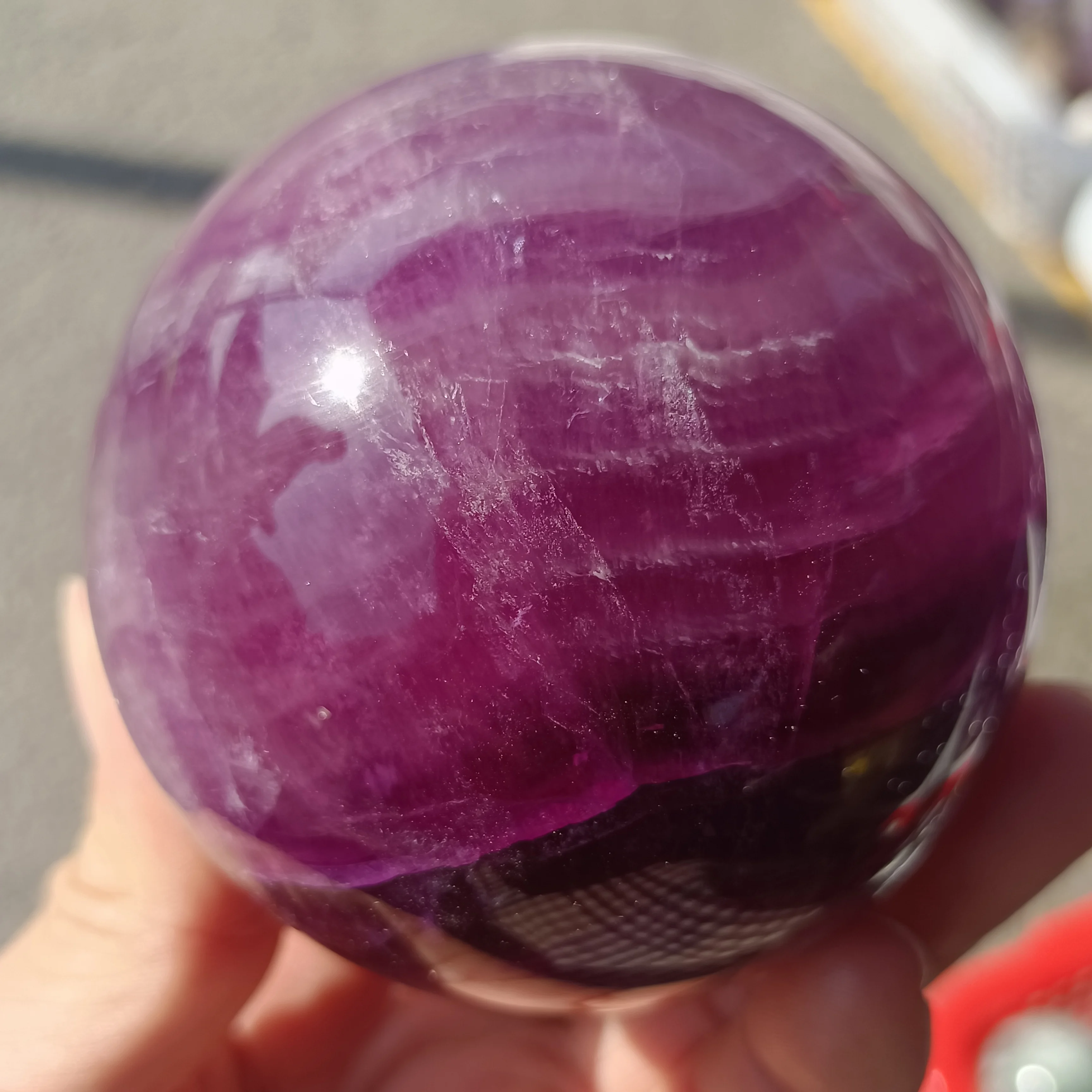 

Шар из натурального фиолетового флюорита AAA +, кварцевый хрустальный шар, минеральное духовное лечение, украшение для дома, энергетический д...