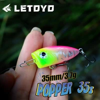 letoyo 35mm 3 7g mini popper fishing lure topwater artificial micro bait wobblers for stream trout bass perch fishing tackle