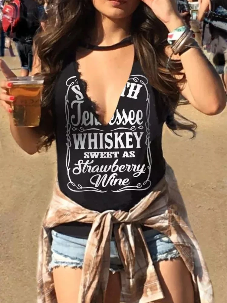 

Black Gothic Chest Hollow Out Letter Top Solid Sexy Women Slim Tank Tops Tee Shirt Female Casual Camis