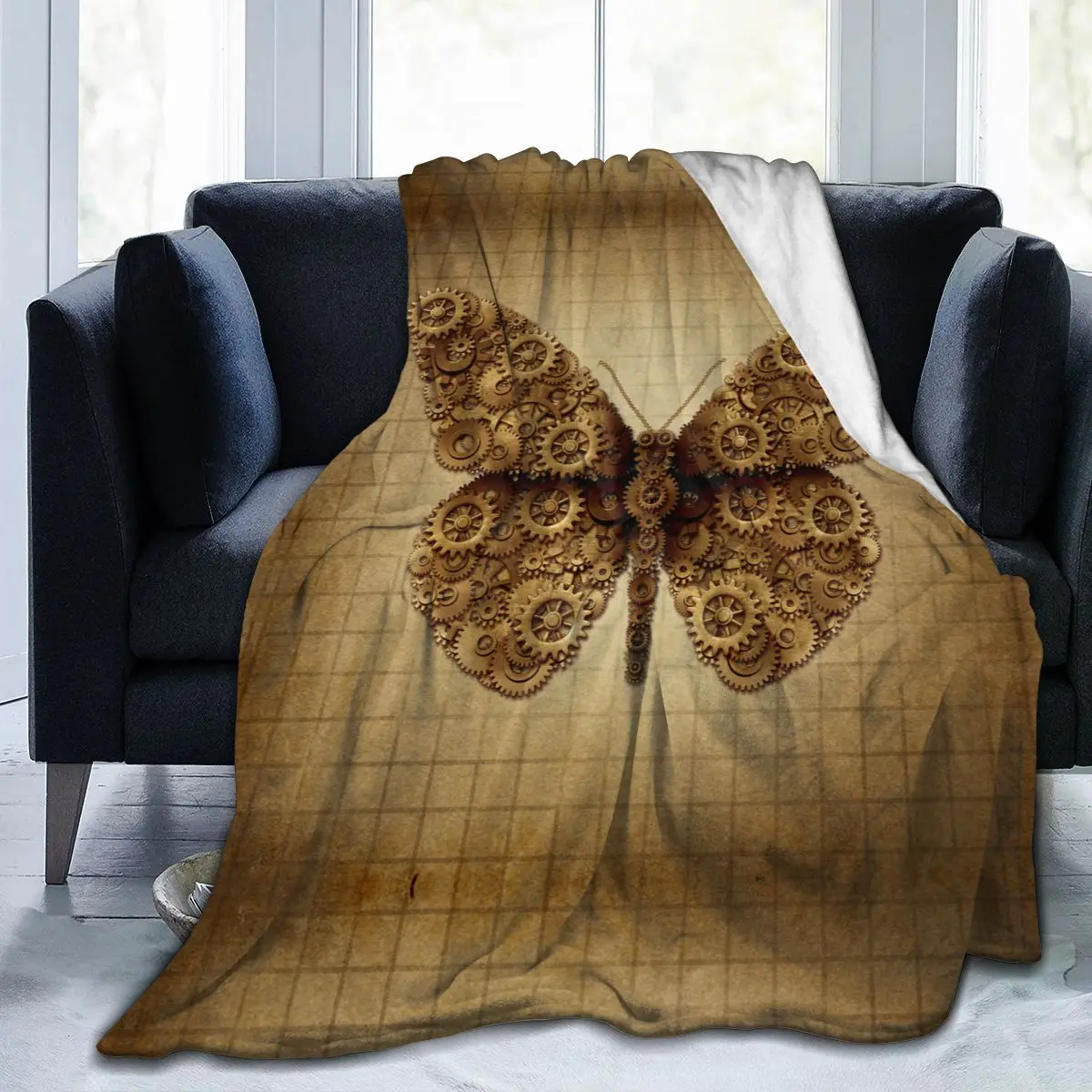 

Unique Blanket to Family Friends Steam Punk Butterfly And Steampunk Wings Durable Super Soft Comfortable for Home Gift Blanket
