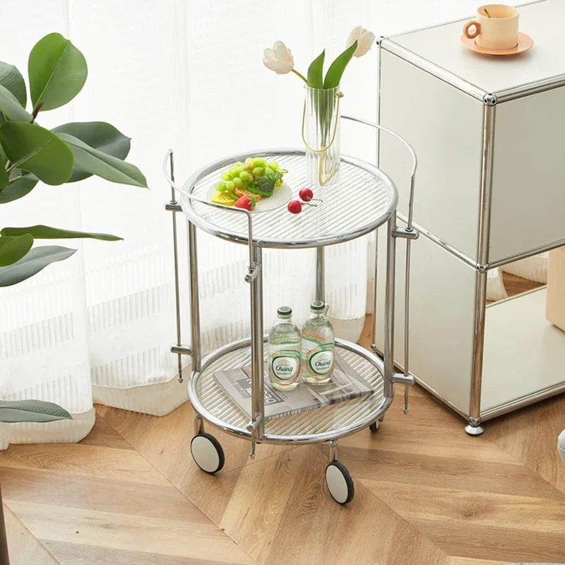 

Metal Storage Coffee Table Mobile Adjustable Wheels Simple Side Table Designer Modern Mesa Auxiliar Accessories For Living Room