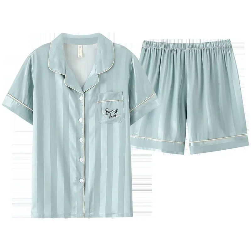 Tenfei шелковые женские летние пижамы из ледяного шелка с короткими рукавами и