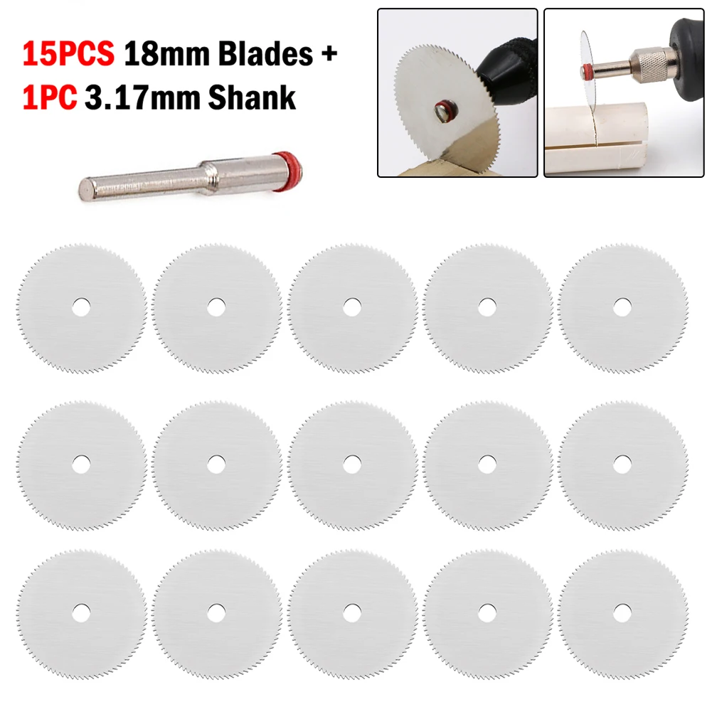

15pcs 18mm Mini Circular Saw Blade Electric Grinding Cutting Disc Rotary Tool For Dremel Metal Cutter Power Tool Cutting Disc