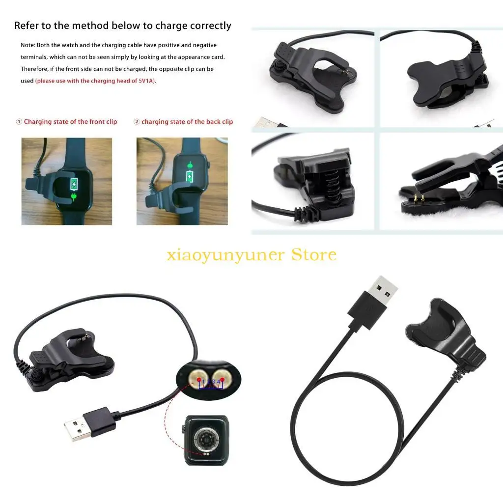 Фото P9JB 2P 4 мм USB-шнур для зарядки Зарядное устройство для T600s FK78 FK88 F18 T5s Зарядное устройство для наручных №1
