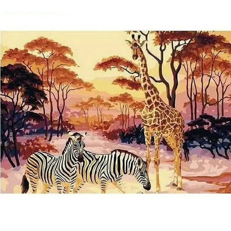 Набор для картины по номерам CHENISTORY Животные Лен